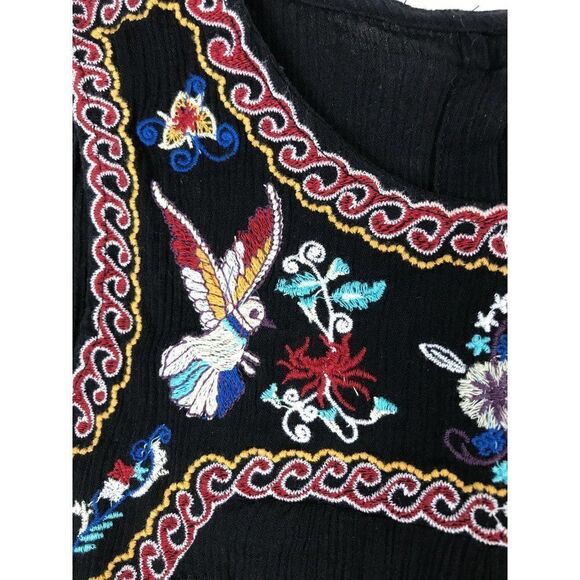 Zara Trafaluc Collection Black Embroidered Crop Top Size Medium - Picture 4 of 8